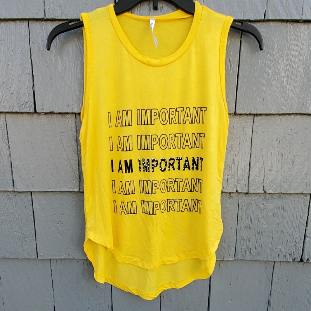 Love Nation, yellow,& black top, size  L